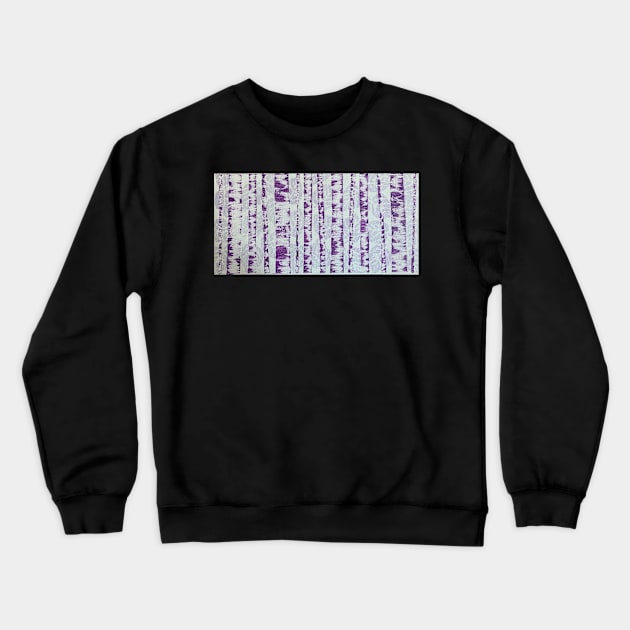 Purple Birch Trees on Leaf Background Crewneck Sweatshirt by J&S mason